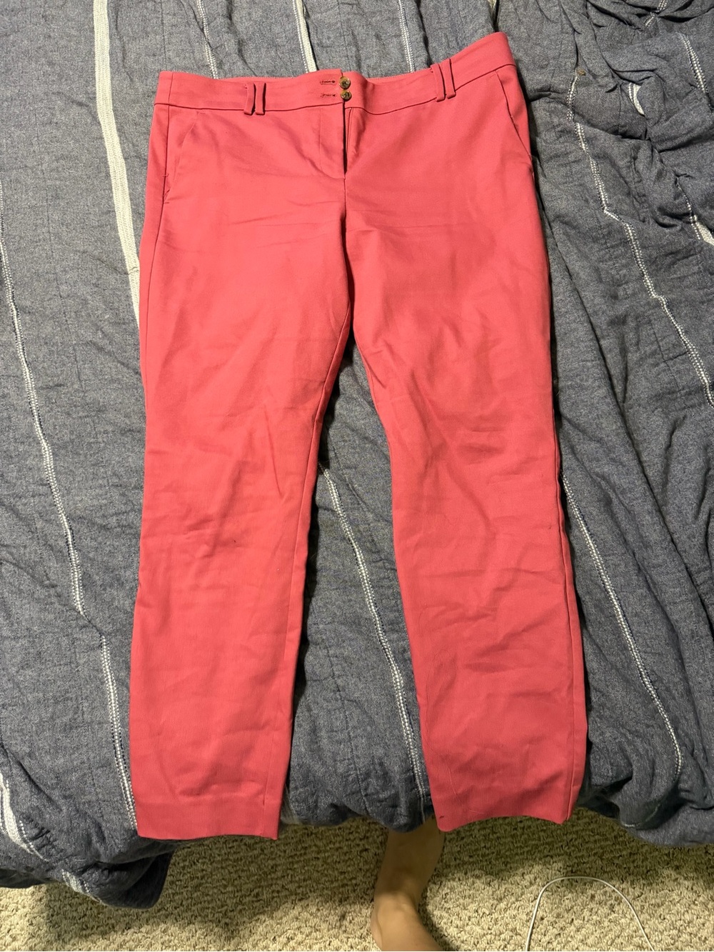 LOFT Cropped Coral Pink Ankle Pants